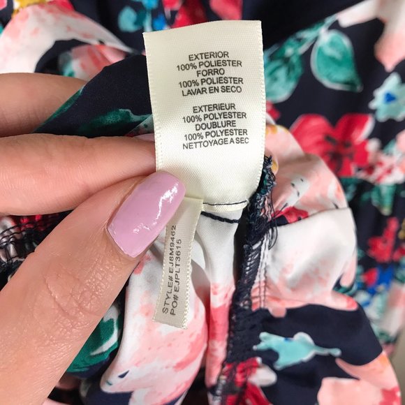 Eliza J Floral Tiered Taffeta Asymmetrical High Low Tie Waist Midi Skirt - Picture 6 of 10